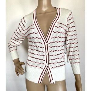 NWT Forever 21 Cardigan Size Large Cream and Red